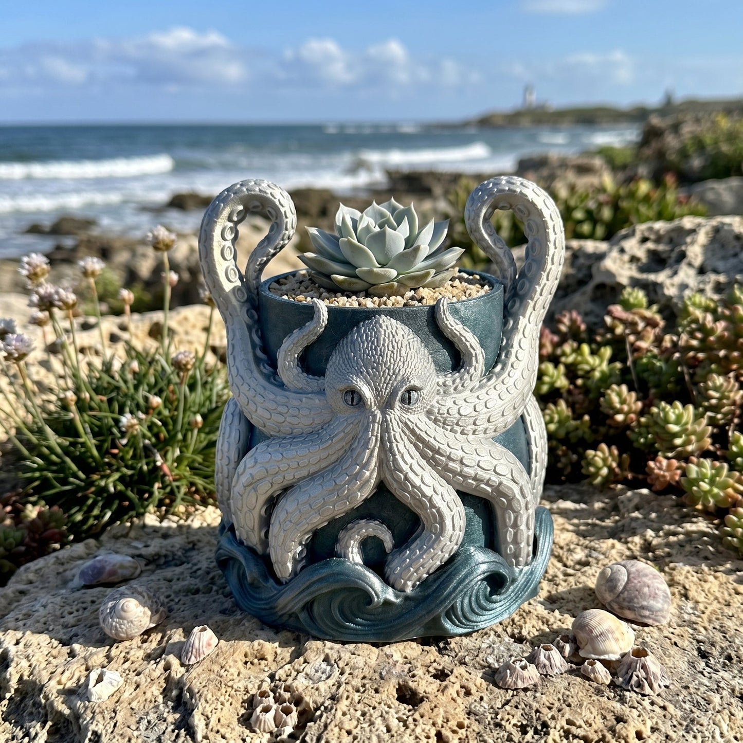3D Printed Kraken Planter – Octopus Planter with Tray