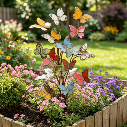 🦋🦋Multicolored Metal Butterfly Garden Stake