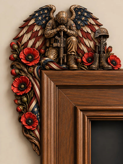 ❤️‍🔥❤️‍🔥Patriotic American Flag & Cross &Veteran Door Frame Corner Decor