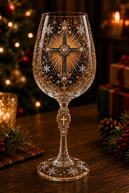 🎅 2026 Christmas Gift 50% Off--✝️Faith & Grace 3D Christian Wine Glass Set – Meaningful Faith Gift🎁