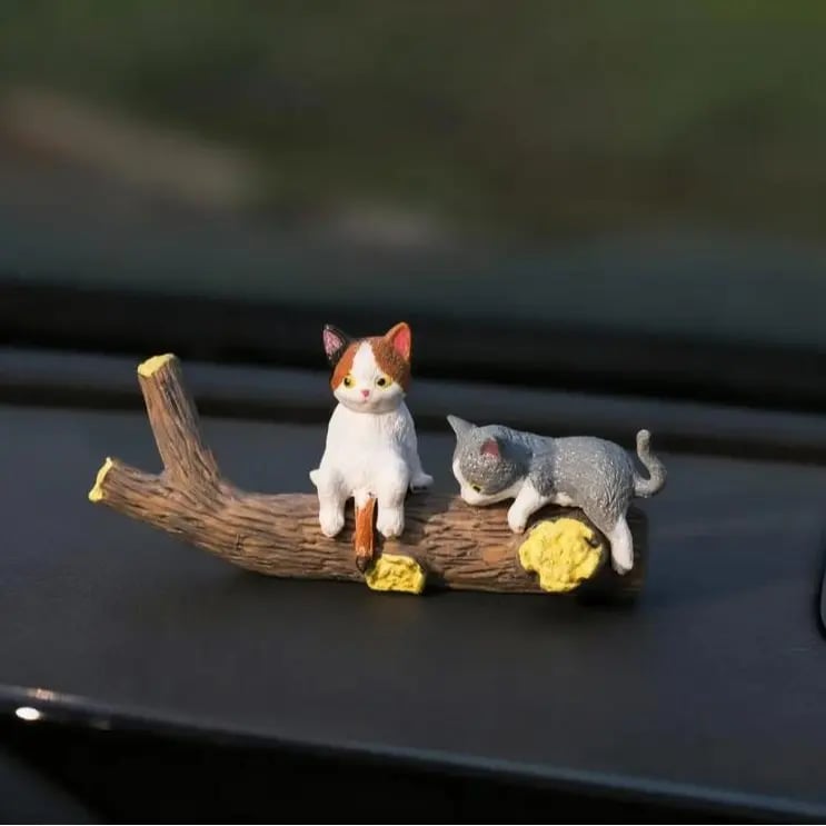 ⏰🔥LAST DAY 49% OFF - Hand-Painted Mini Cat Desk Figurines 😺 Set of 5 Cute Cartoon Kitty Companions