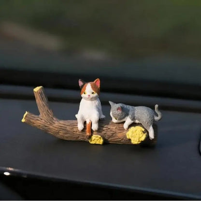 ⏰🔥LAST DAY 49% OFF - Hand-Painted Mini Cat Desk Figurines 😺 Set of 5 Cute Cartoon Kitty Companions