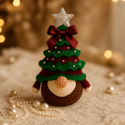 Handmade Crochet Christmas Tree Gnome