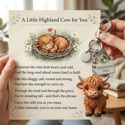 🐮❤️A Little Highland Cow For You Keychain: Your Daily Reminder of Quiet Strength