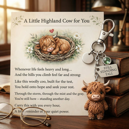 🐮❤️A Little Highland Cow For You Keychain: Your Daily Reminder of Quiet Strength