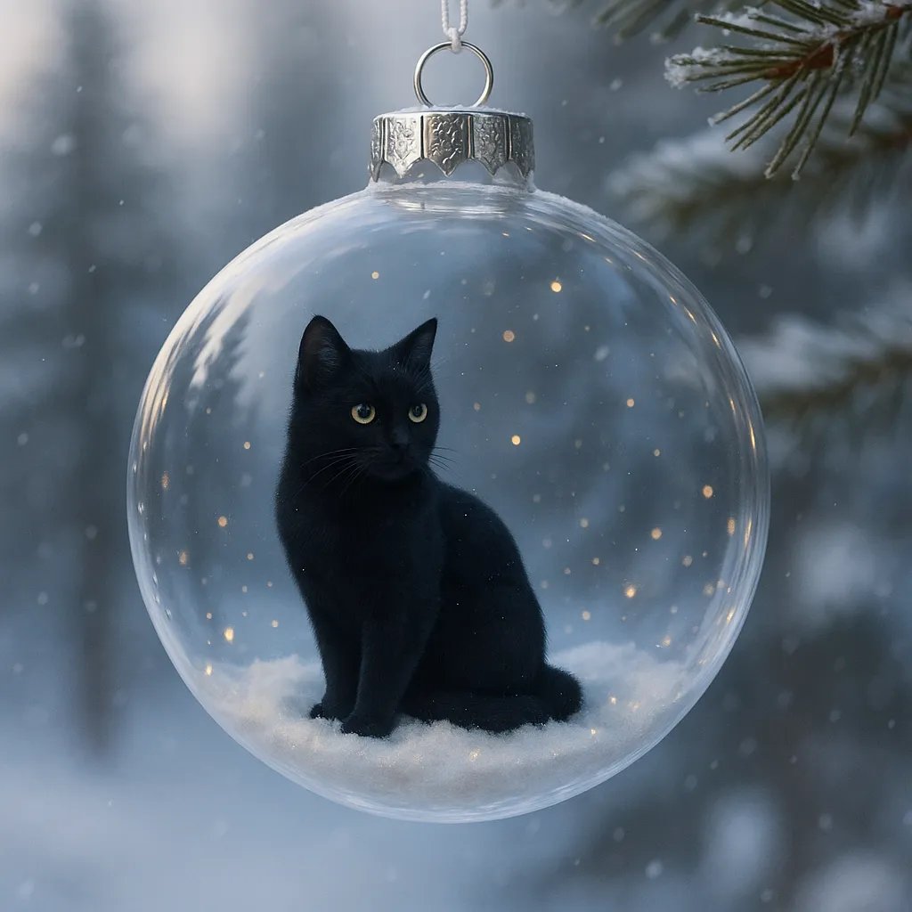 🔥Last Day 50% OFF - Cute Cat Christmas Glass Ornaments Collection