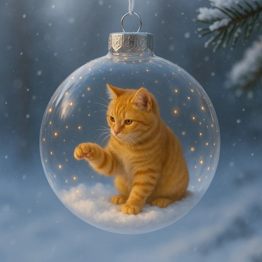 🔥Last Day 50% OFF - Cute Cat Christmas Glass Ornaments Collection