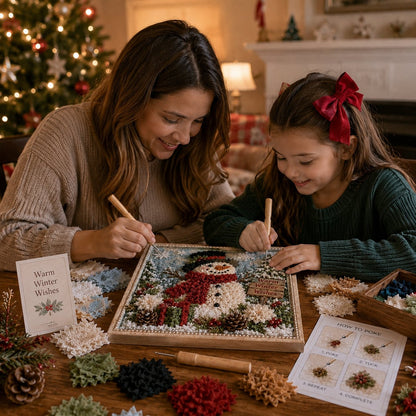 🔥 LAST DAY 50% OFF – 🎄🧵 Premium 3D Christmas Fabric Poke Art Kit | No-Sew Holiday Craft with Pre-Punched Board, Fabric Squares & Display Stand 🎅✨