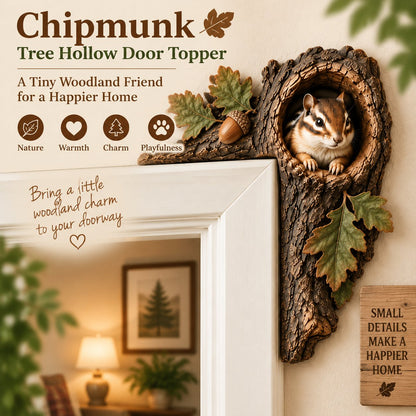 🎅 2026 Christmas Gift 50% Off--⏰LAST DAY 50% OFF 🐿️ 3D Chipmunk Tree Hollow Door Topper | Woodland Animal Doorway Decor For Cozy Nature Homes