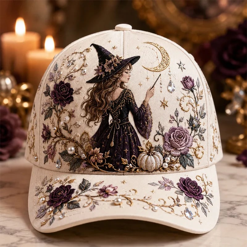 🎃 🎃 3D Halloween Embroidery Cap | Spooky Cute Adjustable Hat for Fall Outfits, Daily Styling & Halloween Parties