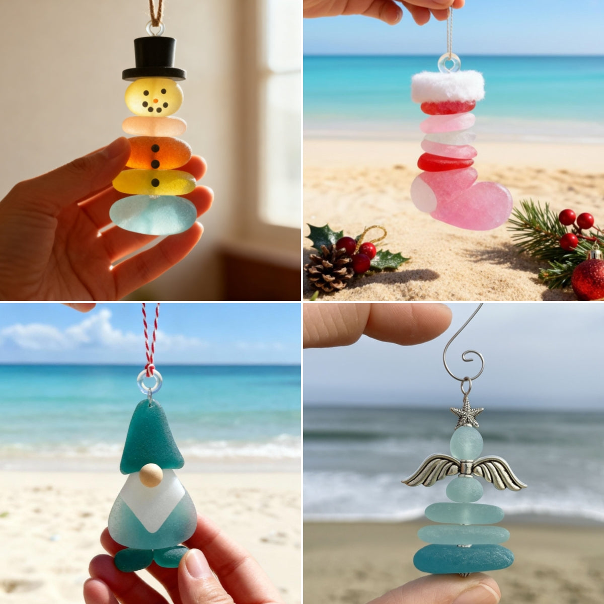 🔥Last Day 49% OFF -🌊Handmade Sea Glass Christmas Ornament