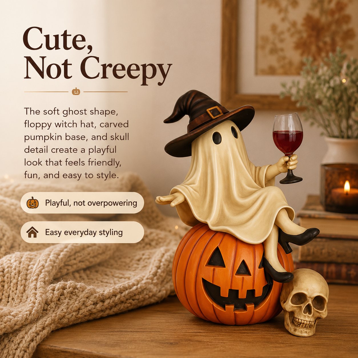 👻👻🍷Ghost Wine Night Halloween Decor