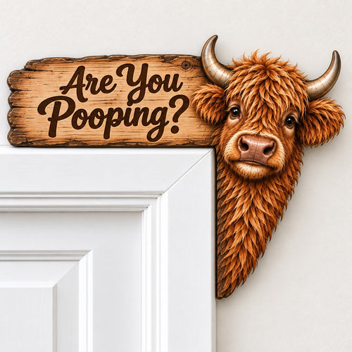 🐮Last Day 49% OFF - Funny Highland Cow Door Topper