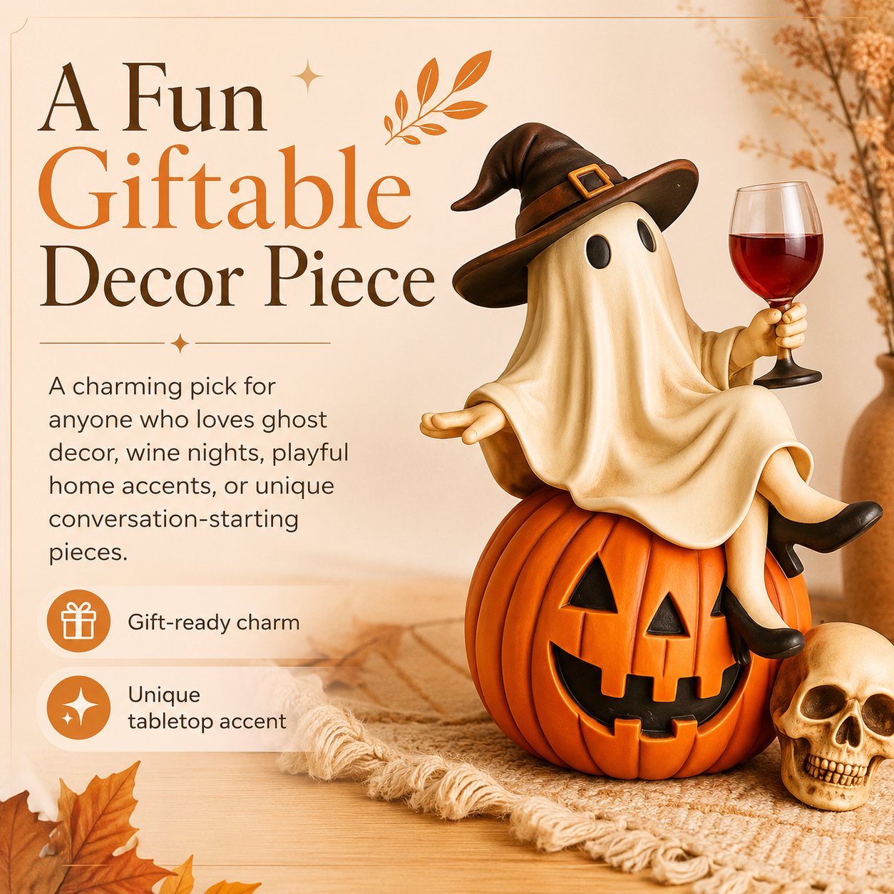 👻👻🍷Ghost Wine Night Halloween Decor