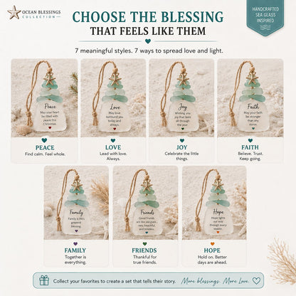 Ocean Blessings Sea Glass Christmas Ornaments