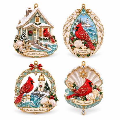 🎅🎅 2026 Christmas Gift 50% Off--Forever Treasured –  Coastal Cardinal Christmas Memorial Ornament Set