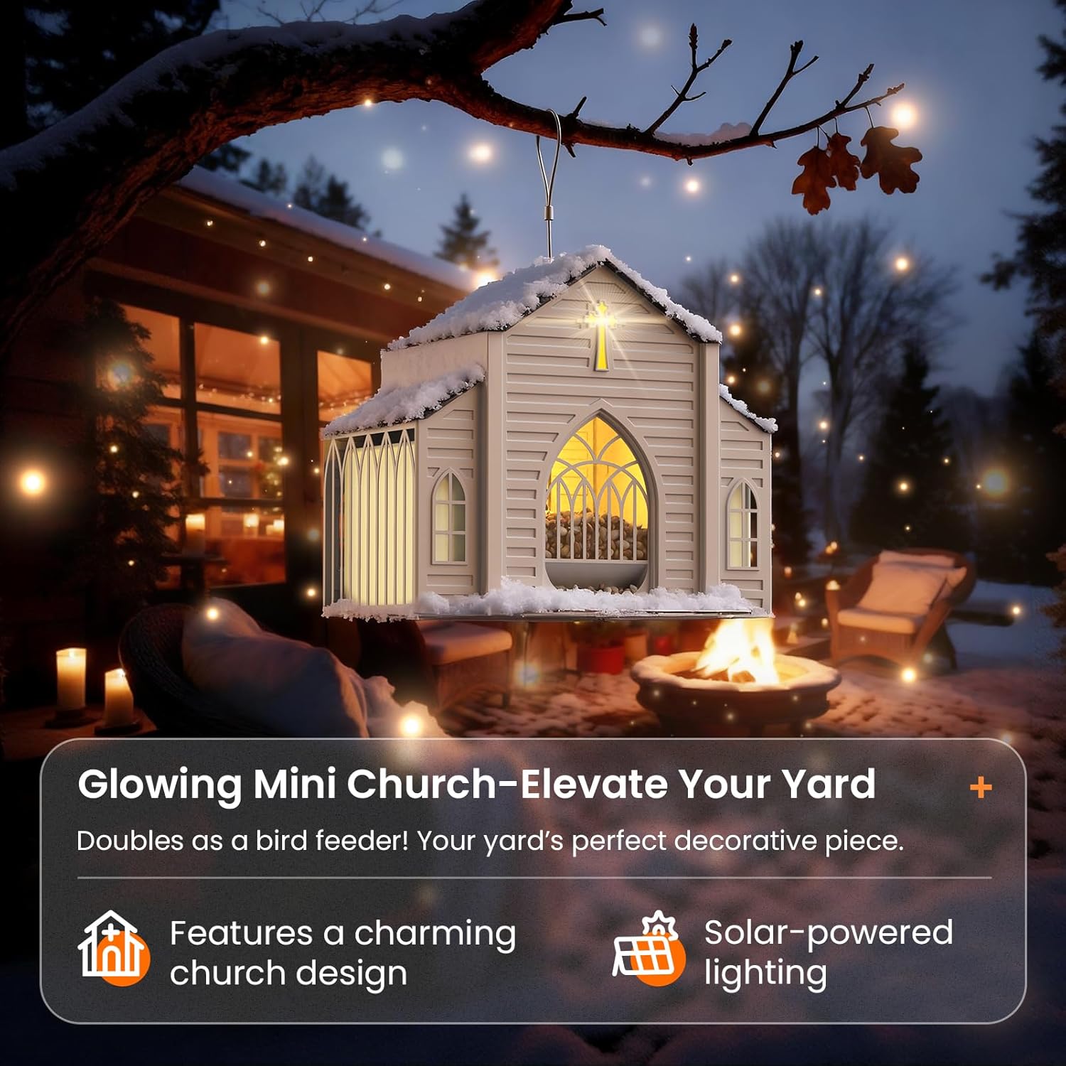 ✝️Last Day 50% OFF-🔥Church-Shaped Metal Solar Bird Feeder🎁Buy 2 Free Shipping