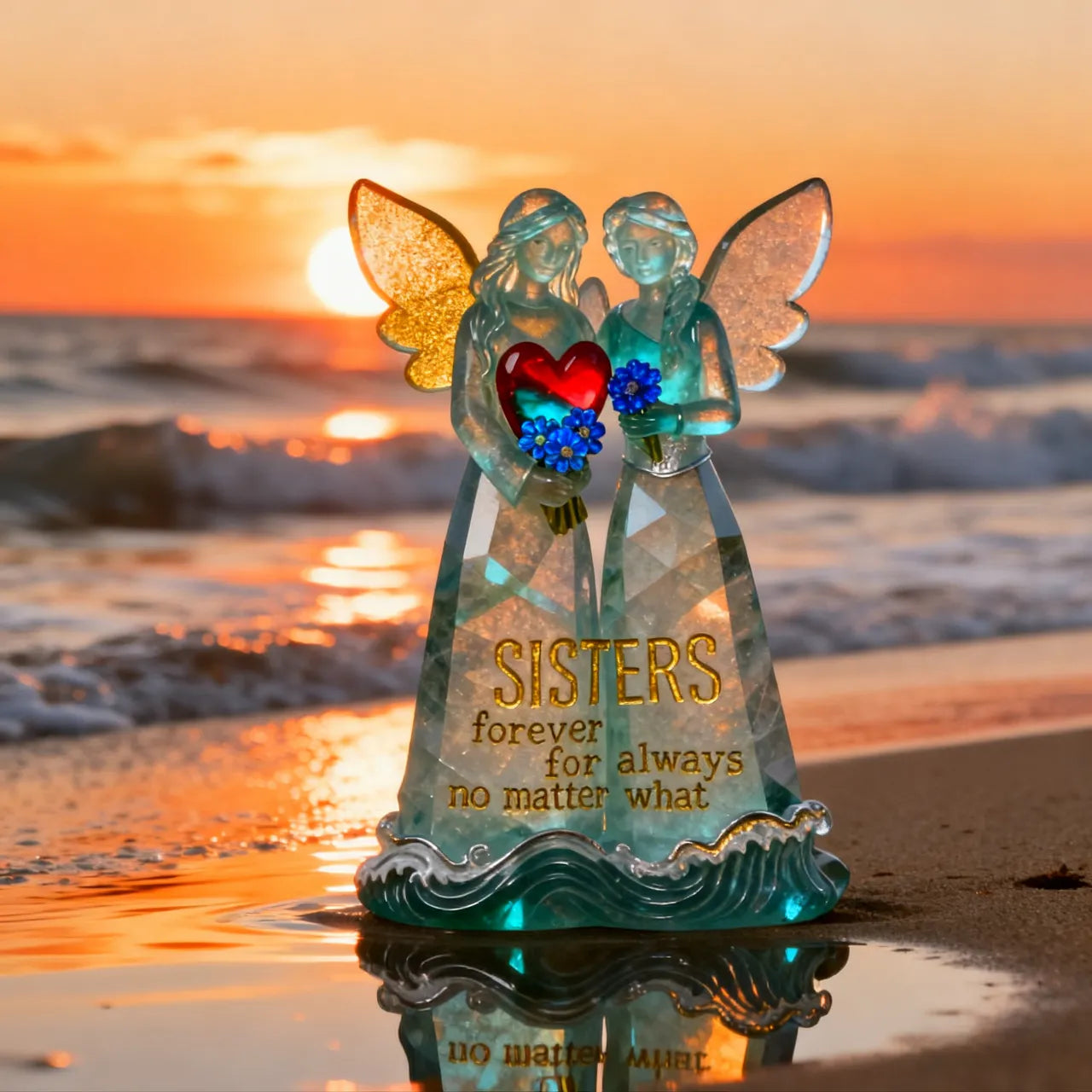 Sisters Friendship Crystal Angel Sculpture💖🪽👭