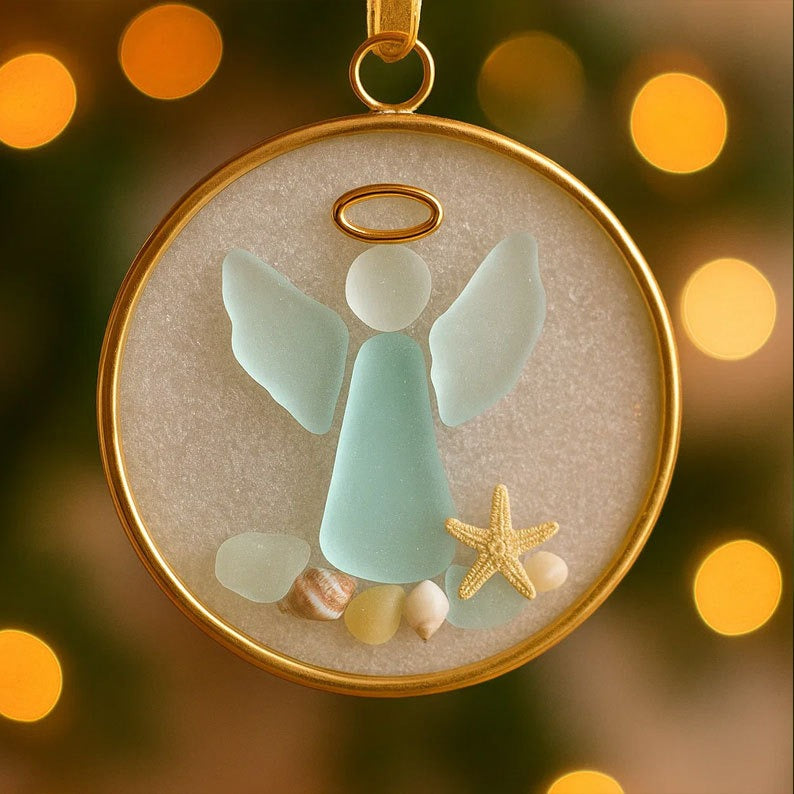 Sea Glass Angel Ornament