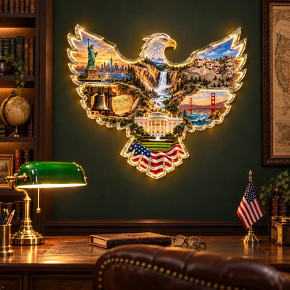 🦅American HeritageTM Lighted Eagle Wall Art ✨