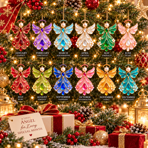 Birth Month Angel Christmas Ornaments – 12 Birthstone Colors