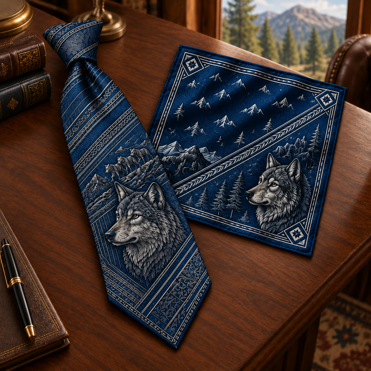 Personalized American Heritage Standard Self-Tie Necktie & Pocket Square Set 🇺🇸🦅