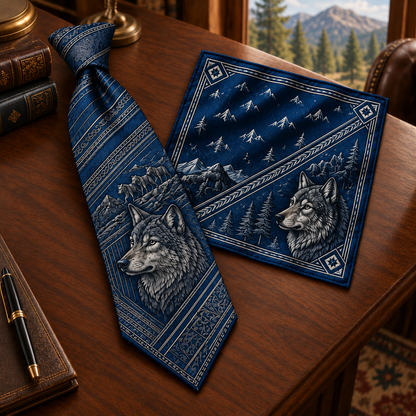 Personalized American Heritage Standard Self-Tie Necktie & Pocket Square Set 🇺🇸🦅