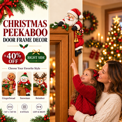 Christmas Peekaboo Door Frame Corner Decor