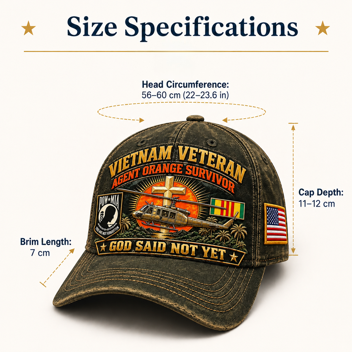 🇺🇸 Last Day Promo: 49% OFF✝️Vietnam Veteran Agent Orange Survivor God Said Not Yet Baseball Cap🎖️