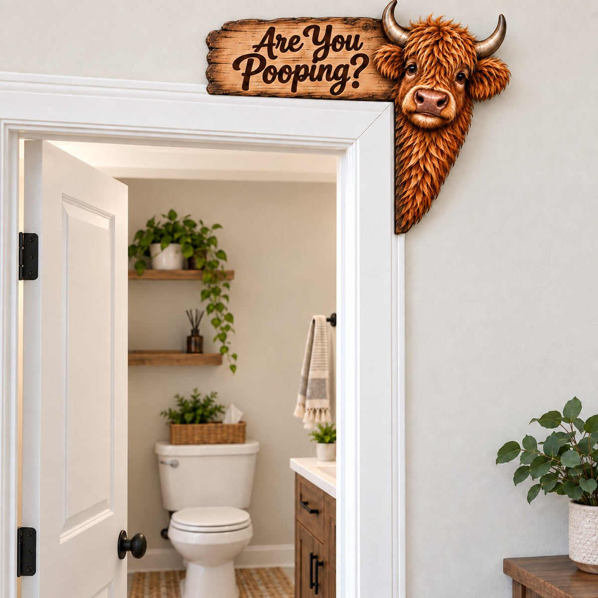🐮Last Day 49% OFF - Funny Highland Cow Door Topper