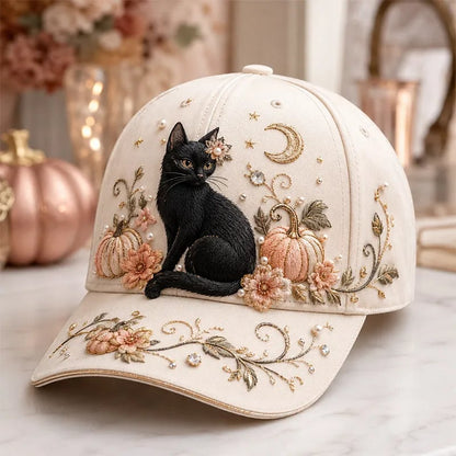 🎃 🎃 3D Halloween Embroidery Cap | Spooky Cute Adjustable Hat for Fall Outfits, Daily Styling & Halloween Parties