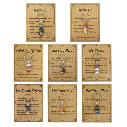 ✨Handmade Natural Stone Keychain – Carry Positivity Everywhere