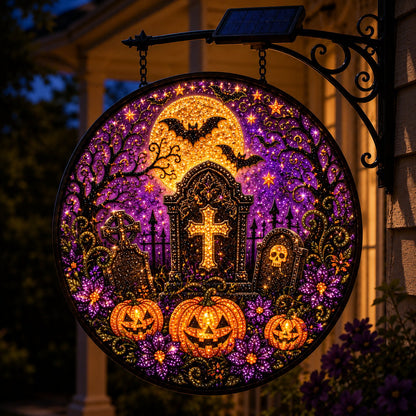 🎃🎃 Solar Halloween LED Hanging Sign Light 👻