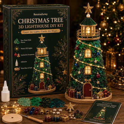 🎅🎅 2026 Christmas Gift 50% Off--🎄Beginner-Friendly DIY Lighted Christmas Character Sea Glass-Style Lighthouse Kit Collection | Complete Kit with Sea Glass-Style Pieces, LED Lights & Step-by-Step Guide Included 💕