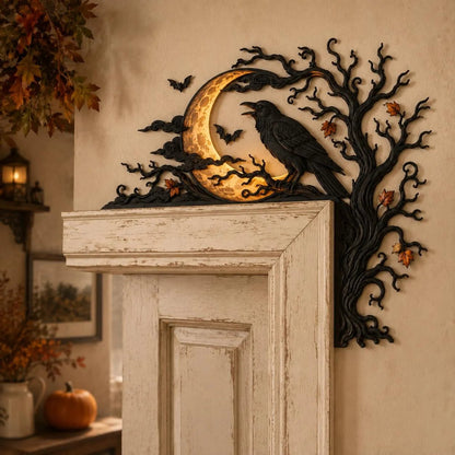 🐦‍⬛🐦‍⬛🌕 Raven Moon Halloween Corner Decor