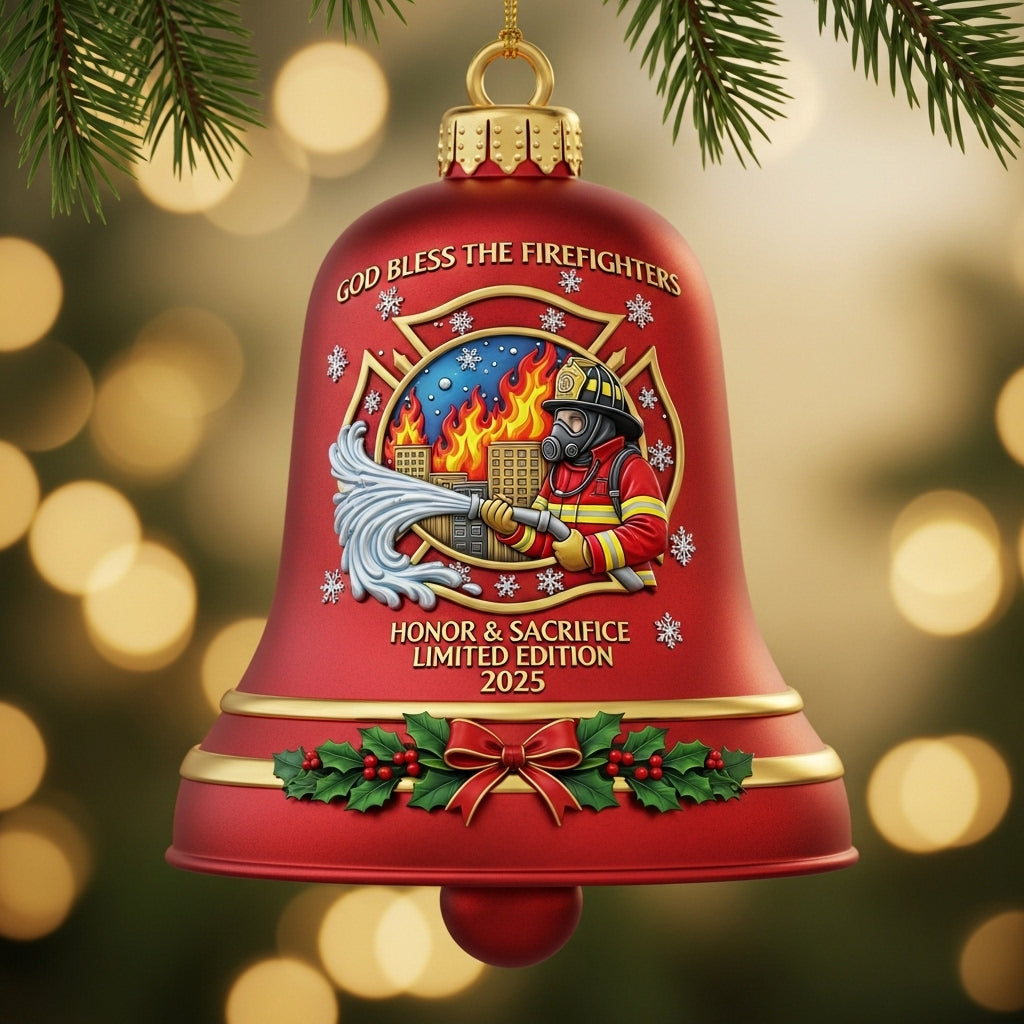 🌲Christmas Gifts--🚒Firefighter Christmas Bell Ornament