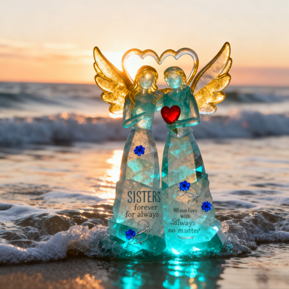 Sisters Friendship Crystal Angel Sculpture💖🪽👭