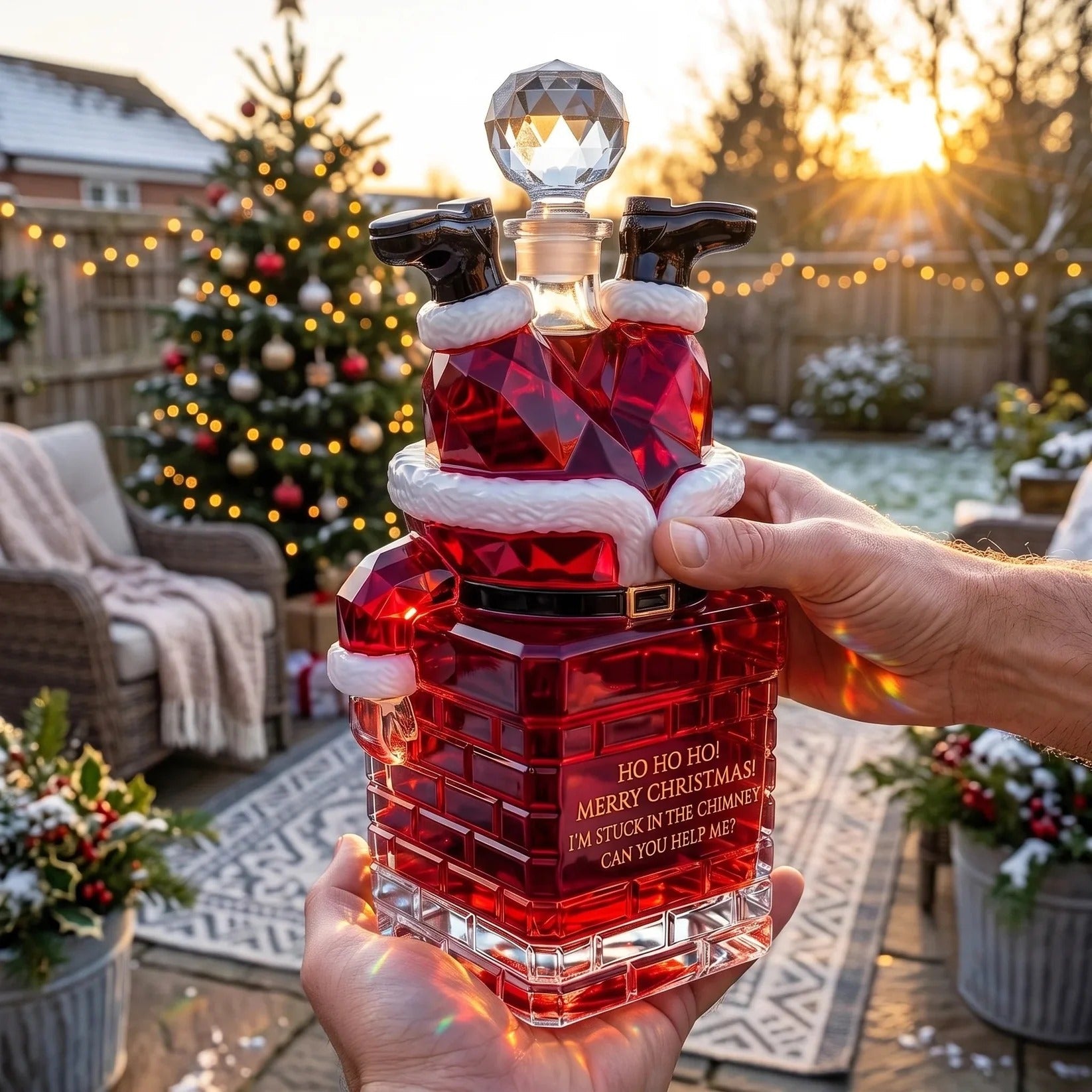 🎅 2026 Christmas Gift 50% Off--💥 Pre-order: 49% Off – Santa Stuck in the Chimney Whiskey Bottle