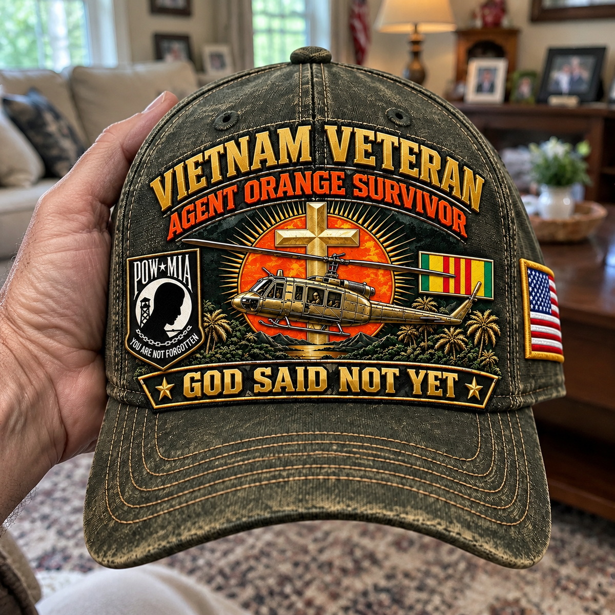 🇺🇸 Last Day Promo: 49% OFF✝️Vietnam Veteran Agent Orange Survivor God Said Not Yet Baseball Cap🎖️
