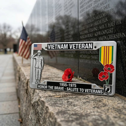 🎖️🦅Vietnam Veteran Tribute License Plate Frame | Perfect for Front & Rear Use