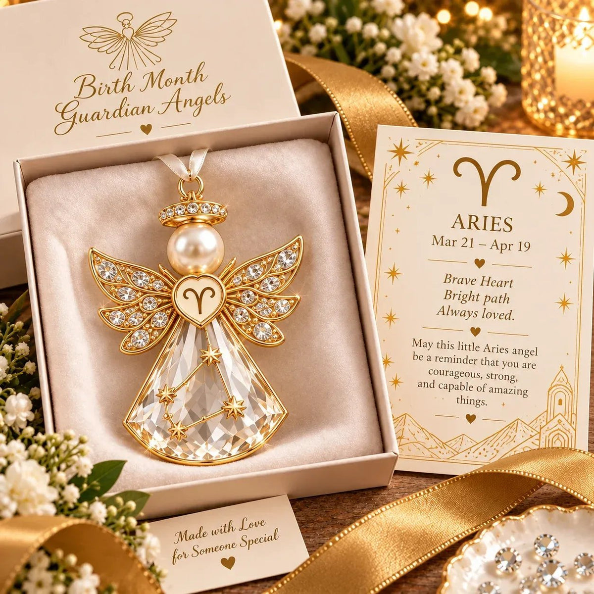 👼 Weihnachtliche Sternzeichen-Schutzengel-Erinnerungsstücke | 12 Sternzeichen mit juwelenfarbenen Designs & bedeutungsvollen Geschenkkarten ✨