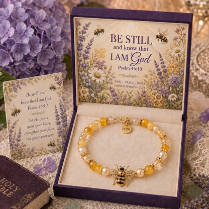 🎅🎅 2026 Christmas Gift 50% Off--✝️ Psalm 46:10 Faith Bracelet | Limited Edition 2026 Christian Jewelry with 7 Meaningful Nature Symbols, Gemstone-Style Beads & Scripture Gift Box 🤍