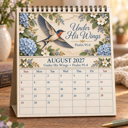 ✝️✝️ 3D Christian Calendar 2027 | 12 Scripture Designs with Nature Scenes, Birds & Flowers for Faith-Filled Homes & Meaningful Gifts 🎁