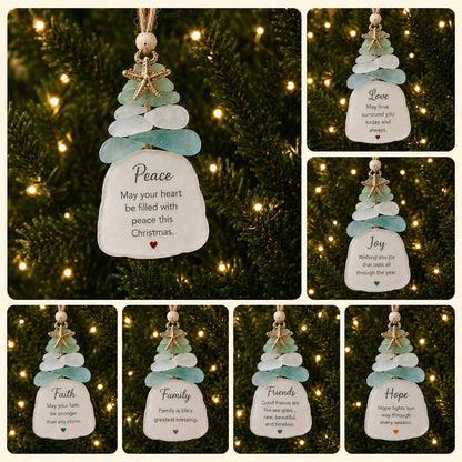 Ocean Blessings Sea Glass Christmas Ornaments