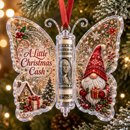 🦋 Butterfly Christmas Money Gift Ornament