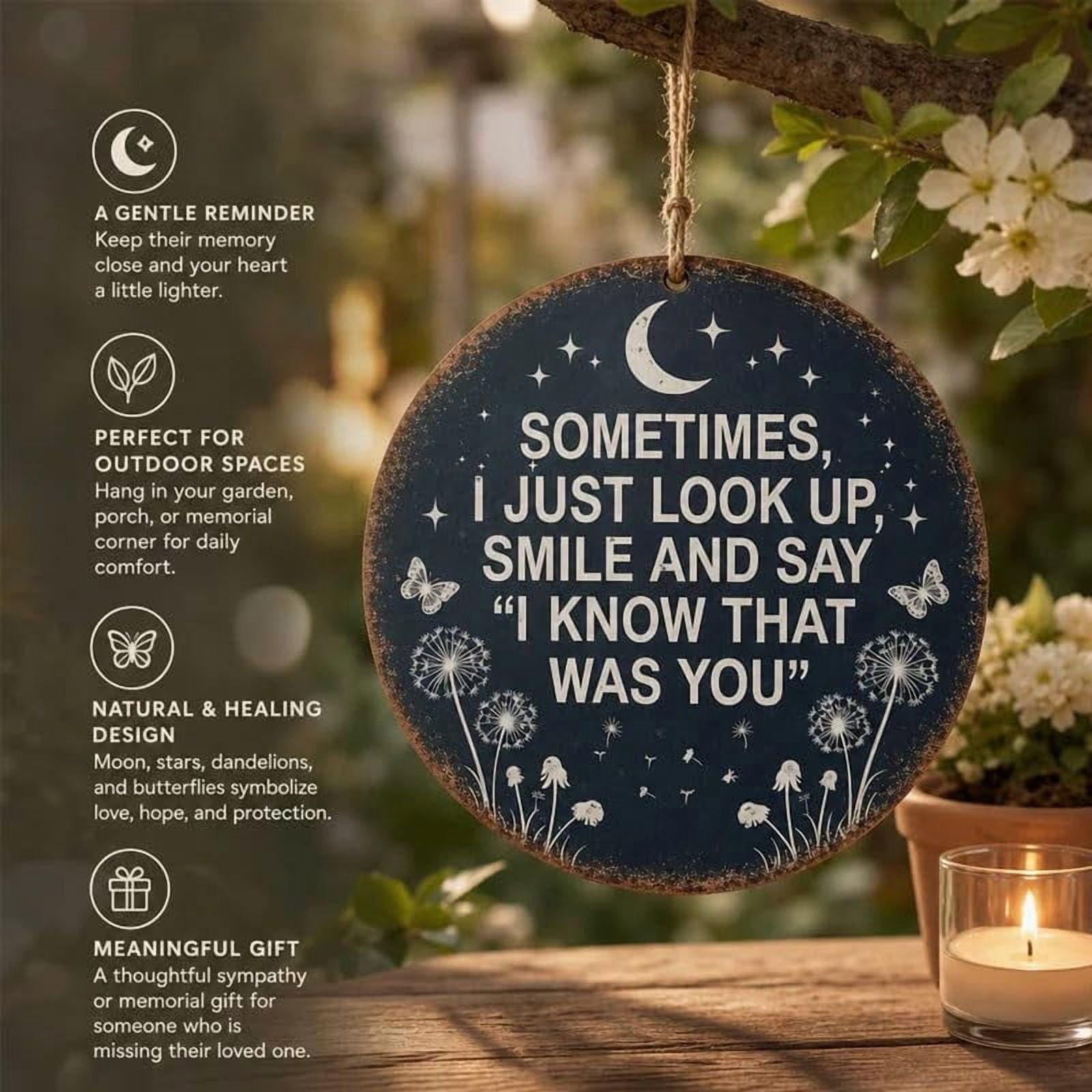 Memorial Garden Hanging Sign – I Know That Was You Remembrance Decor