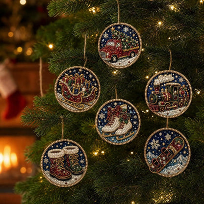 🎄👻 ✨ 60,000+ Sold🏵️6 Pcs Christmas DIY Diamond Painting Ornaments