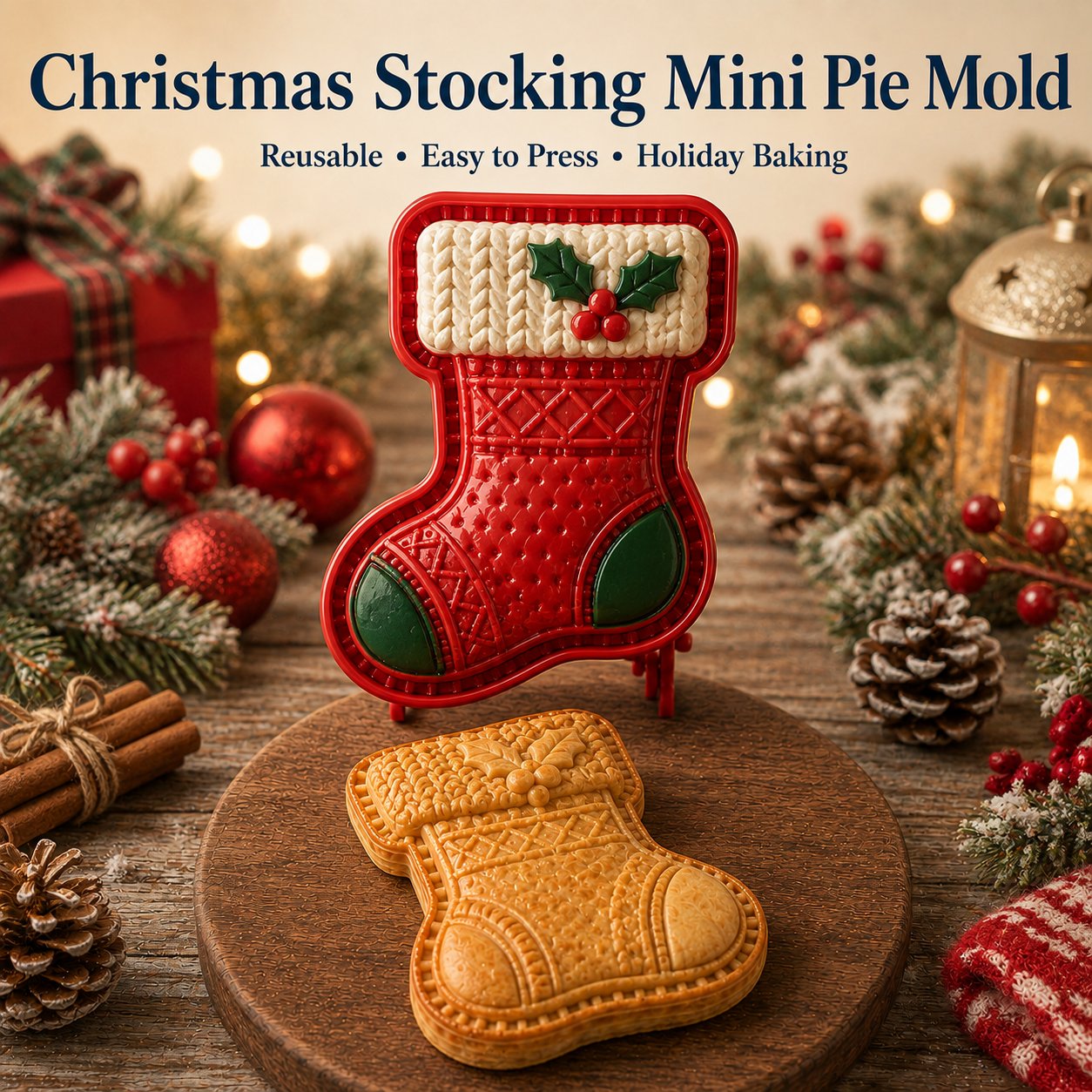 ⏳ Last Day49% OFF – 🎄 9-Design Christmas Mini Pie Mold Collection | Reusable Embossed Molds for Shaping Detailed Santa, Snowman, Reindeer, Tree & Holiday Pies 🥧✨