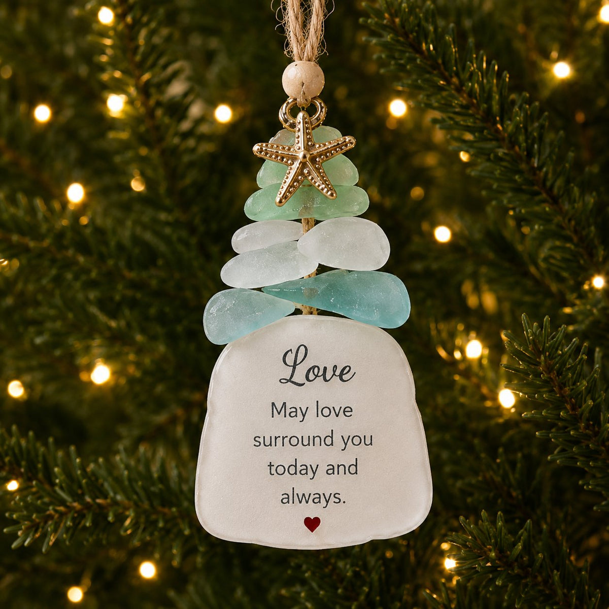 Ocean Blessings Sea Glass Christmas Ornaments