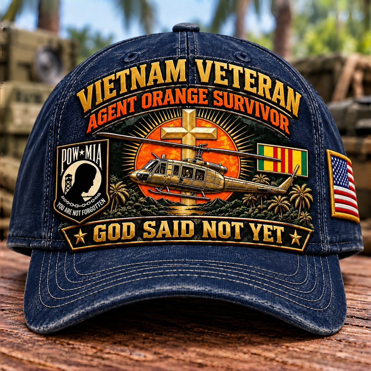 🇺🇸 Last Day Promo: 49% OFF✝️Vietnam Veteran Agent Orange Survivor God Said Not Yet Baseball Cap🎖️